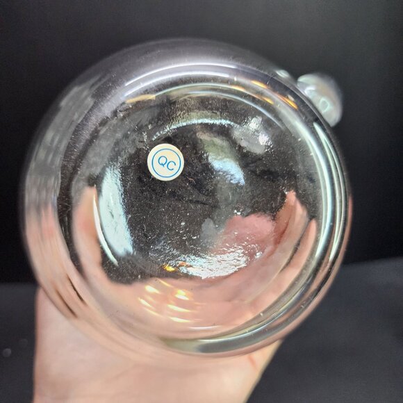 Vintage Clear Glass Serving Pitcher Etched Fish Design 8.25'' Tall - Picture 4 of 6